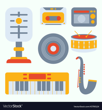 music instrument set art design music instrument set art design