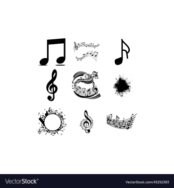 music note icon silhouette creative design