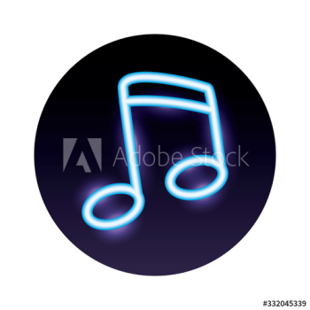music note neon light icon music note neon light icon