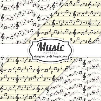 Music notes and stave pattern background Music notes and stave pattern background