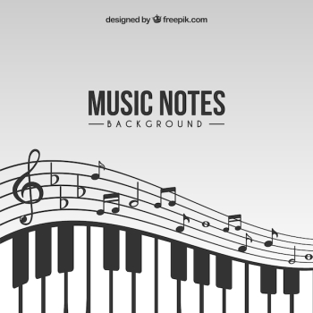 Music notes background with piano Music notes background with piano