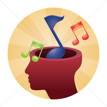 Music notes in head Music notes in head
