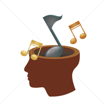Music notes in head Music notes in head