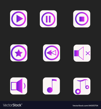 music sound icons set music sound icons set