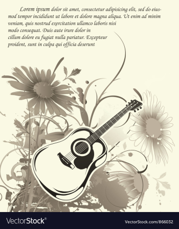 Music wallpaper with guitar vector image