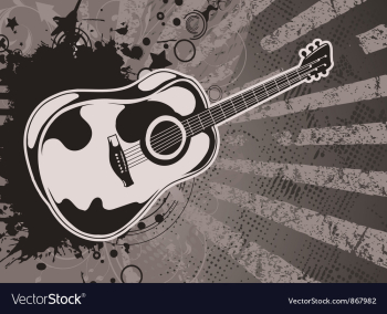 Music wallpaper with guitar vector image