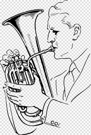 Musical Instruments Drawing Line art Trumpet, musical instruments transparent background PNG clipart