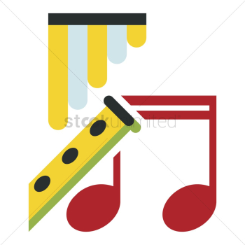 Musical note with instruments Musical note with instruments