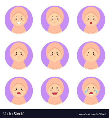 muslim avatar with various expression muslim avatar with various expression