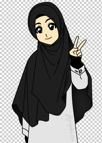 Muslim Islam Hijab Cartoon Dua PNG, Clipart, Aku, Alhamdulillah ...