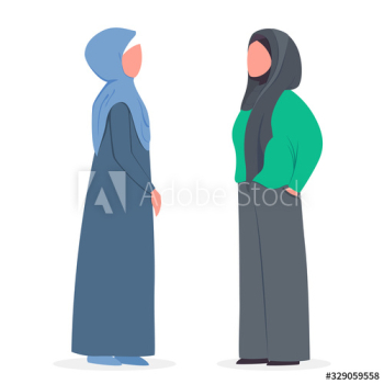 Muslim woman talk to each other