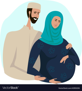 muslim young family expecting a baby