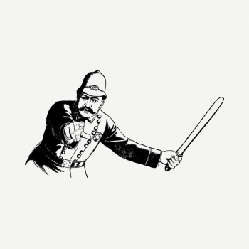 Mustache policeman  drawing, vintage | Free PSD - rawpixel