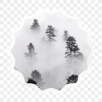 Mysterious forest png starburst badge | Free PNG - rawpixel