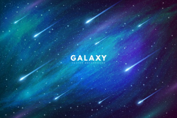 Mysterious galaxy background with shooting stars Free Vector