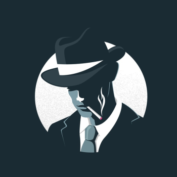 Mysterious gangster character Free Vector