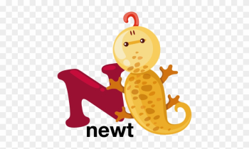 N For Newt Kids Sticker - Animal Alphabet Letter N N For Newt Kids Sticker - Animal Alphabet Letter N