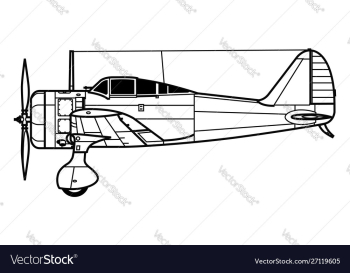 Nakajima ki-27 nate vector image