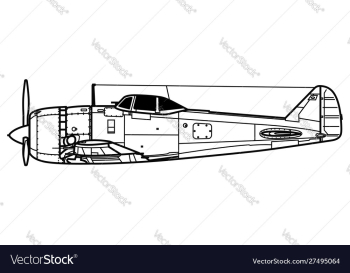 Nakajima ki-44 shoki tojo vector image