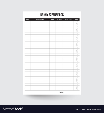 nanny expense log