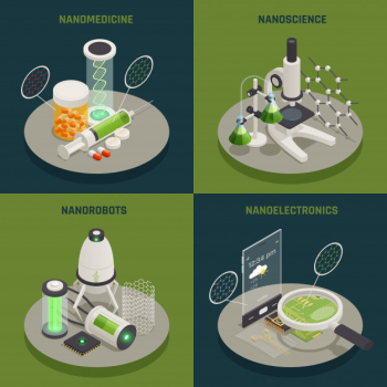Nanotechnology isometric concept Free Vector Nanotechnology isometric concept Free Vector