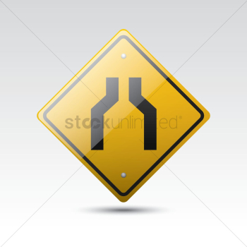 Narrow road ahead sign Narrow road ahead sign