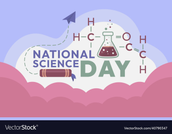 national science day with science formula objects