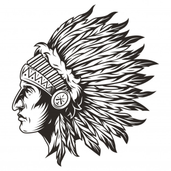 Native american indian chief head illustration Free Vector