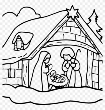 Nativity Clipart Black And White Manger House2 Clip - Navidad Para Pintar Nativity Clipart Black And White Manger House2 Clip - Navidad Para Pintar