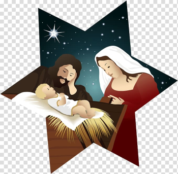 Nativity illustration, Bethlehem Christmas Holy Family Nativity scene Nativity of Jesus, Christmas Baby Jesus transparent background PNG clipart