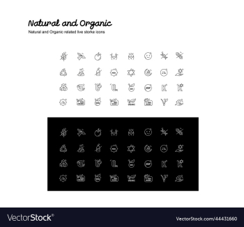 natural and organic icons black stroke icons natural and organic icons black stroke icons
