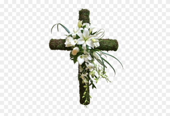 Natural Cross - Cross With Flowers Png