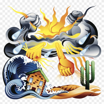 Natural Disaster Cartoon Illustration - Illustration Natural Disaster Cartoon Illustration - Illustration