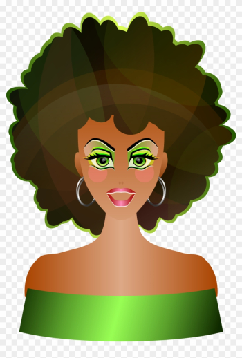 Natural - Lady With Afro Clip Art