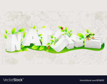 Nature 3d text vector image