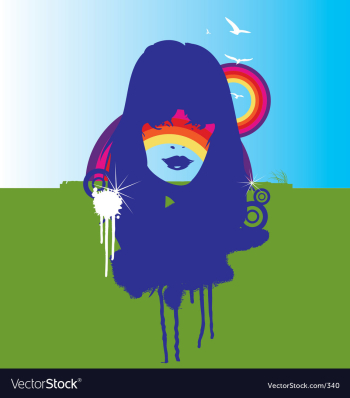 Nature and the rainbow illustration vector image Nature and the rainbow illustration vector image