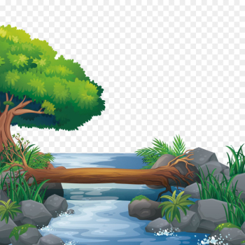 Nature Illustration - Vector river water Nature Illustration - Vector river water