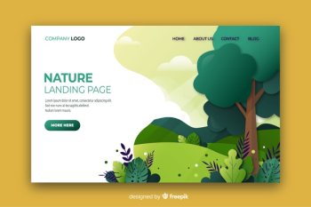 Nature landing page flat design Free Vector Nature landing page flat design Free Vector