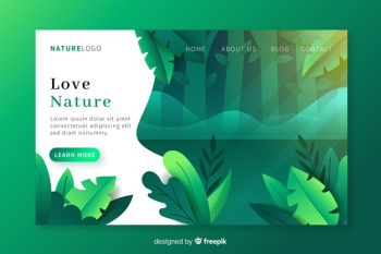 Nature landing page Free Vector Nature landing page Free Vector