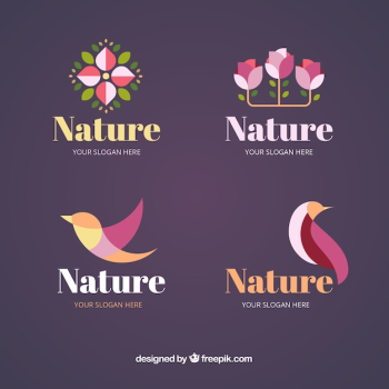 Nature logo collection with flat design Nature logo collection with flat design