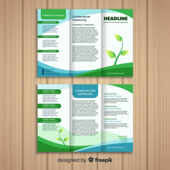 Nature trifold flyer Free Vector