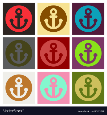 Nautical anchor isolated background ship anchor vector image