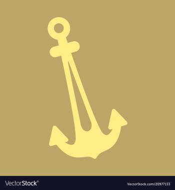 Nautical anchor isolated background ship anchor vector image