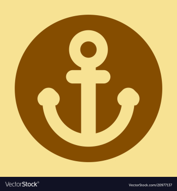 Nautical anchor isolated background ship anchor vector image