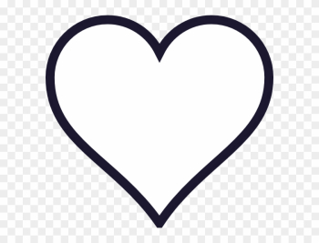 Navy Outline Heart Clip Art - White Love Heart Vector