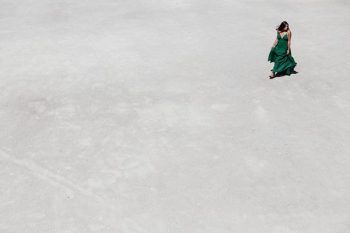 Negative Space Woman In Green Dress Negative Space Woman In Green Dress