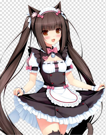 Nekopara Cat Neko Works Anime Chocolate, maid transparent background PNG clipart