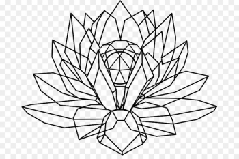 Nelumbo nucifera Crystal Drawing Line art - dreamcatcher flower 