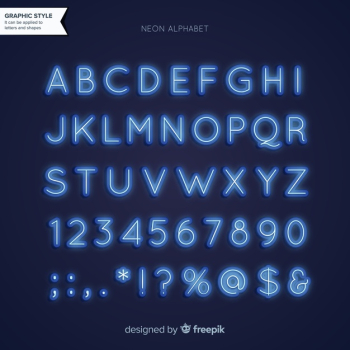Neon alphabet Neon alphabet