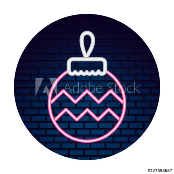 neon ball decoration sticker merry christmas